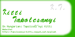 kitti tapolcsanyi business card